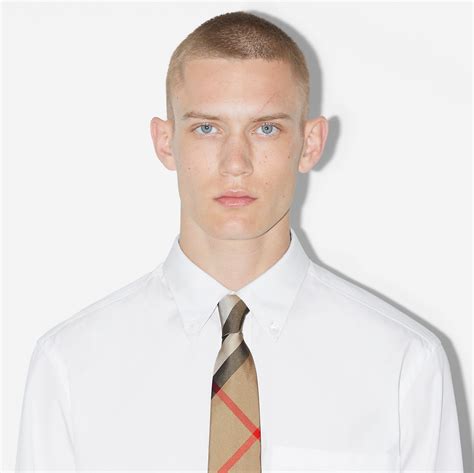 checkered suit burberry tie|Check Silk Tie in Archive beige .